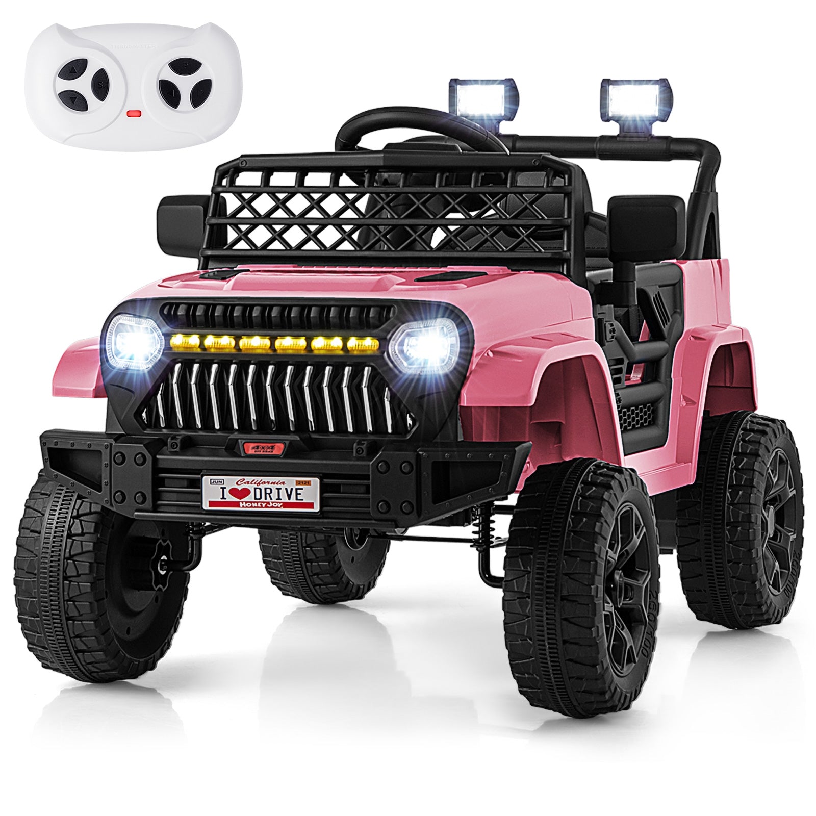 12V Kids Ride on Truck Car with Parental Remote and Music Player, Pink Powered Ride On Toys at Gallery Canada