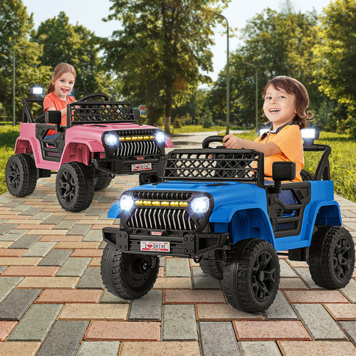 12V Kids Ride on Truck Car with Parental Remote and Music Player, Navy