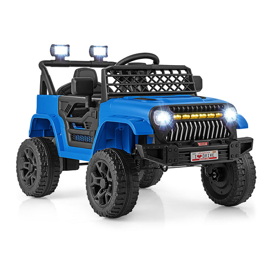 12V Kids Ride on Truck Car with Parental Remote and Music Player, Navy Powered Ride On Toys Navy at Gallery Canada