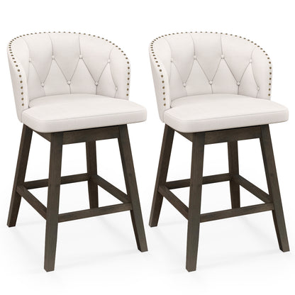 Counter Height Fabric Upholstered Bar Stools Set of 2, Beige Bar Stools at Gallery Canada