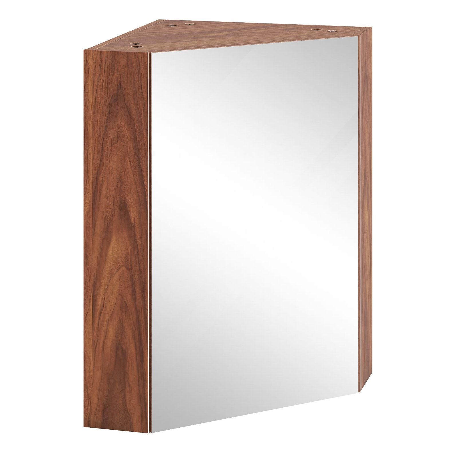 Corner Medicine Cabinet with Mirror with Open Mirror Door and Adjustable Shelf, Brown Wall Mirrors at Gallery Canada