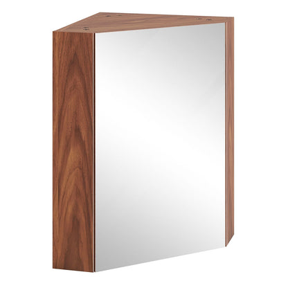 Corner Medicine Cabinet with Mirror with Open Mirror Door and Adjustable Shelf, Brown Wall Mirrors at Gallery Canada