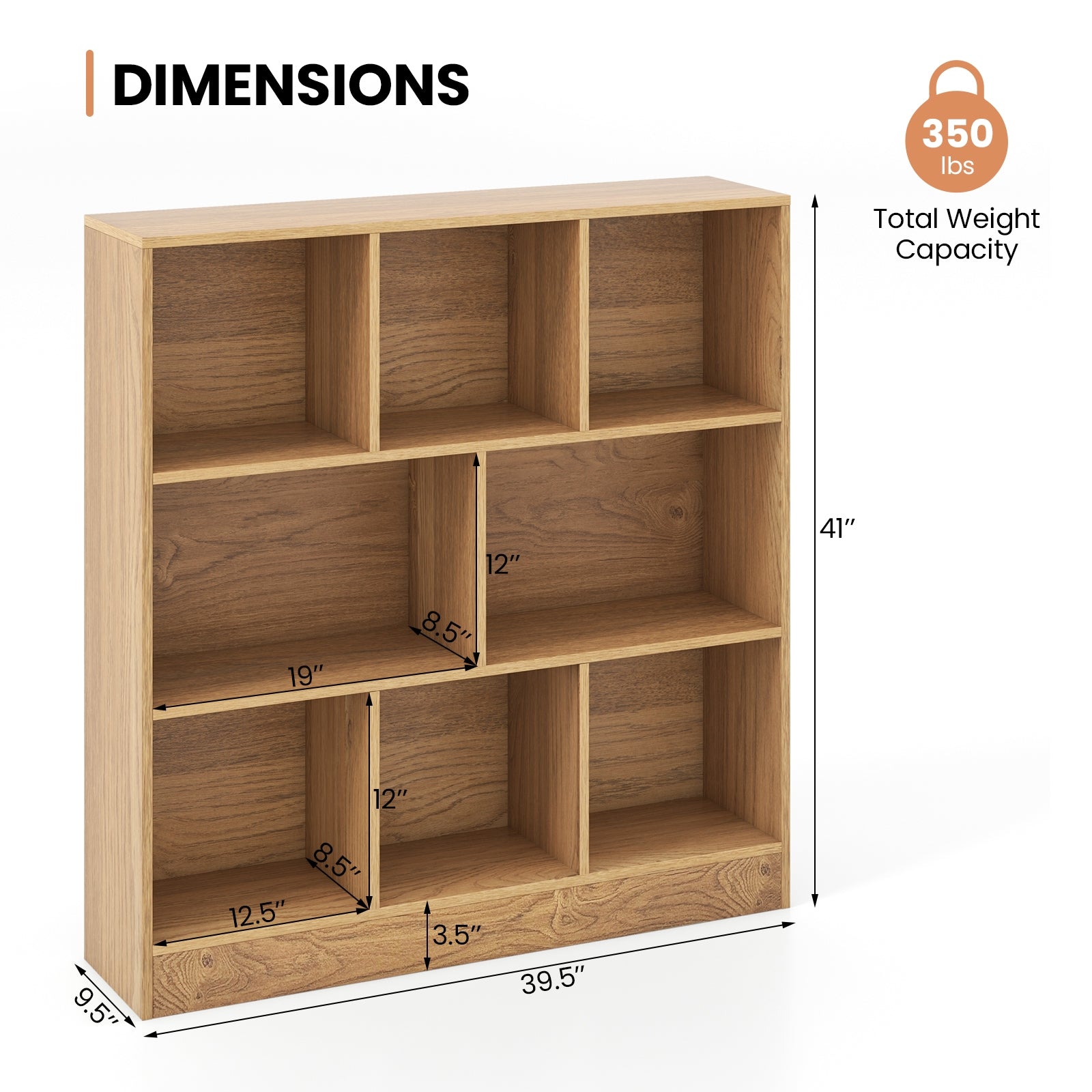 41 Inches 8-Cube Freestanding Bookcase for Kids, Natural Kids Storage   at Gallery Canada