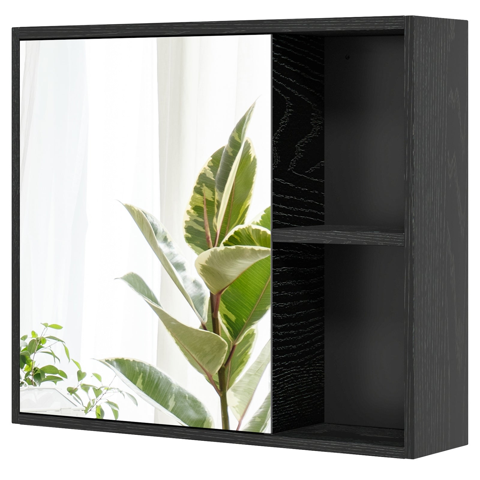 Bathroom Medicine Cabinet with Single Mirror Door, Black Wall Cabinets at Gallery Canada
