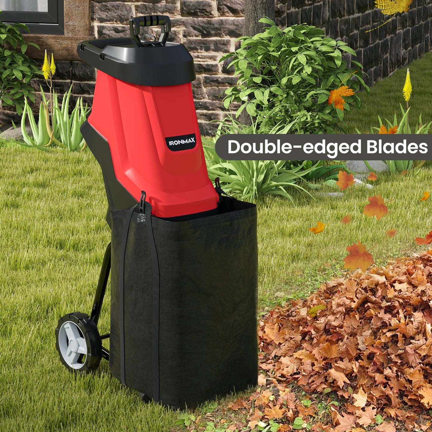 15-AMP Electric Wood Chipper and Shredder Leaf Mulcher with Wheels, Red Lawn Care Tools at Gallery Canada