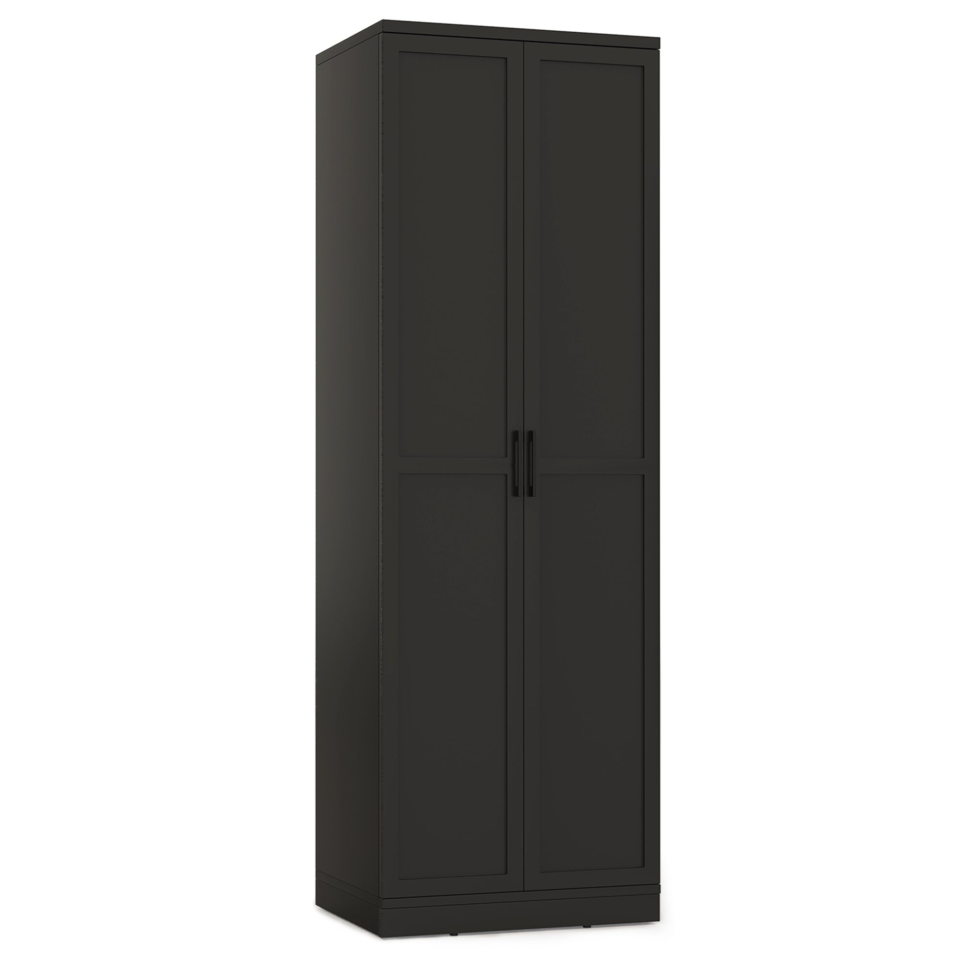 70 Inch Freestanding Storage Cabinet with 2 Doors and 5 Shelves, Black Armoires & Wardrobes Black at Gallery Canada