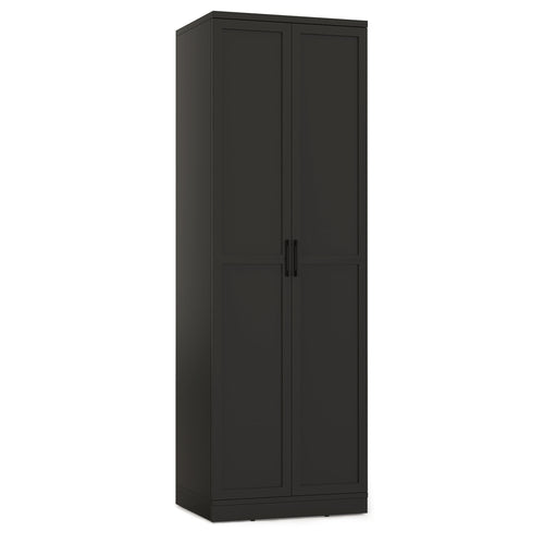 70 Inch Freestanding Storage Cabinet with 2 Doors and 5 Shelves, Black