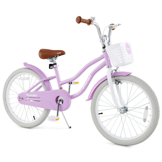 20 Inch Adjustable Kids Bike with 2 Brake System, Purple Kids Bike Purple at Gallery Canada