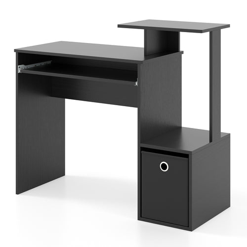 Space-saving Computer Desk with Pull-out Keyboard Tray, Black