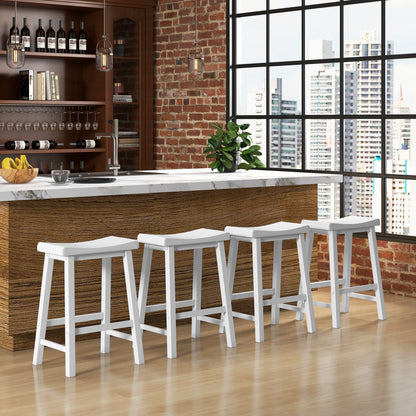 Set of 2 24 Inch Counter Height Stools with Solid Wood Legs, White Bar Stools at Gallery Canada