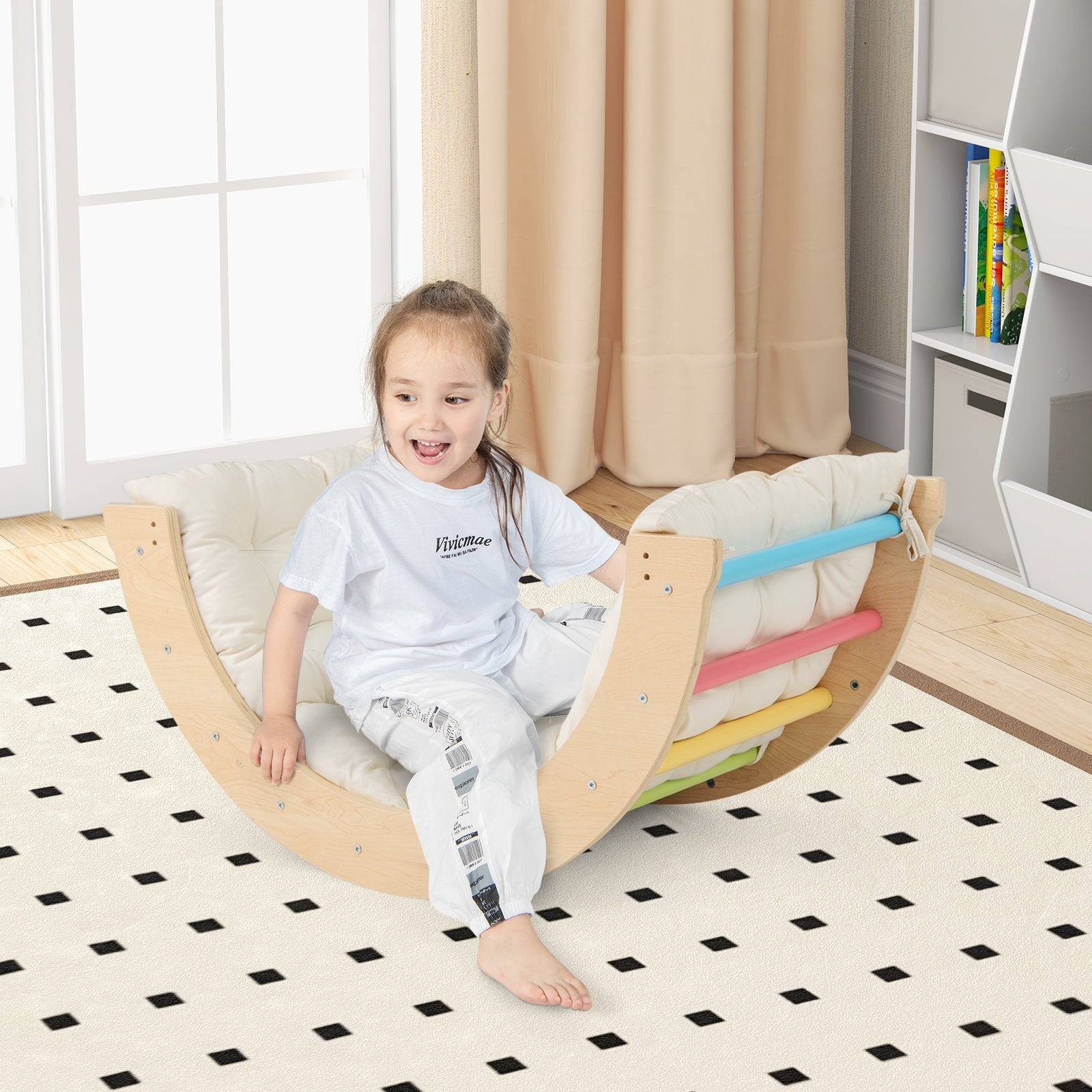 6 in 1 Kids Climbing Arch Playset wIth Removable Cushion and Stoppers, Multicolor Climbers & Slides at Gallery Canada