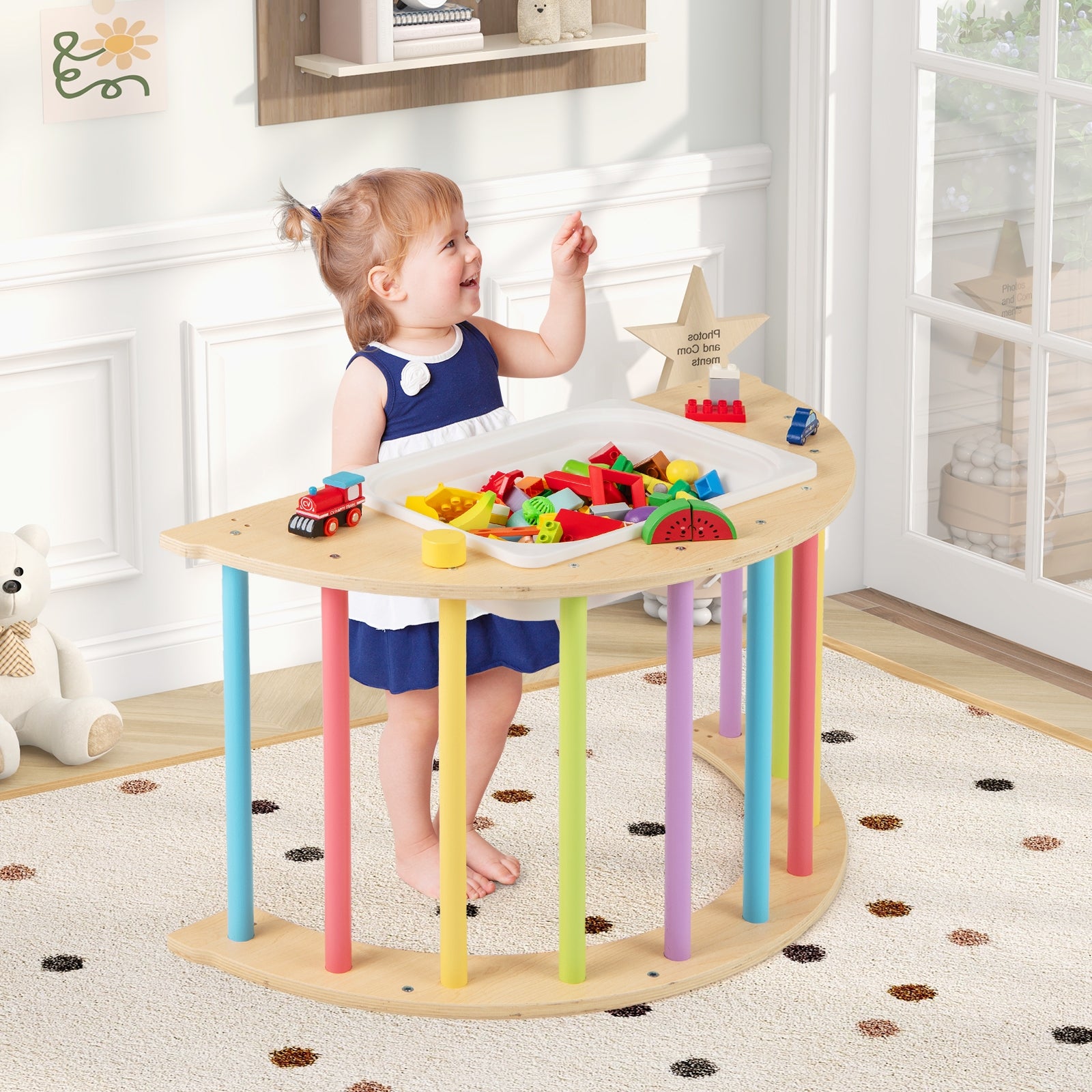 6 in 1 Kids Climbing Arch Playset wIth Removable Cushion and Stoppers, Multicolor Climbers & Slides at Gallery Canada