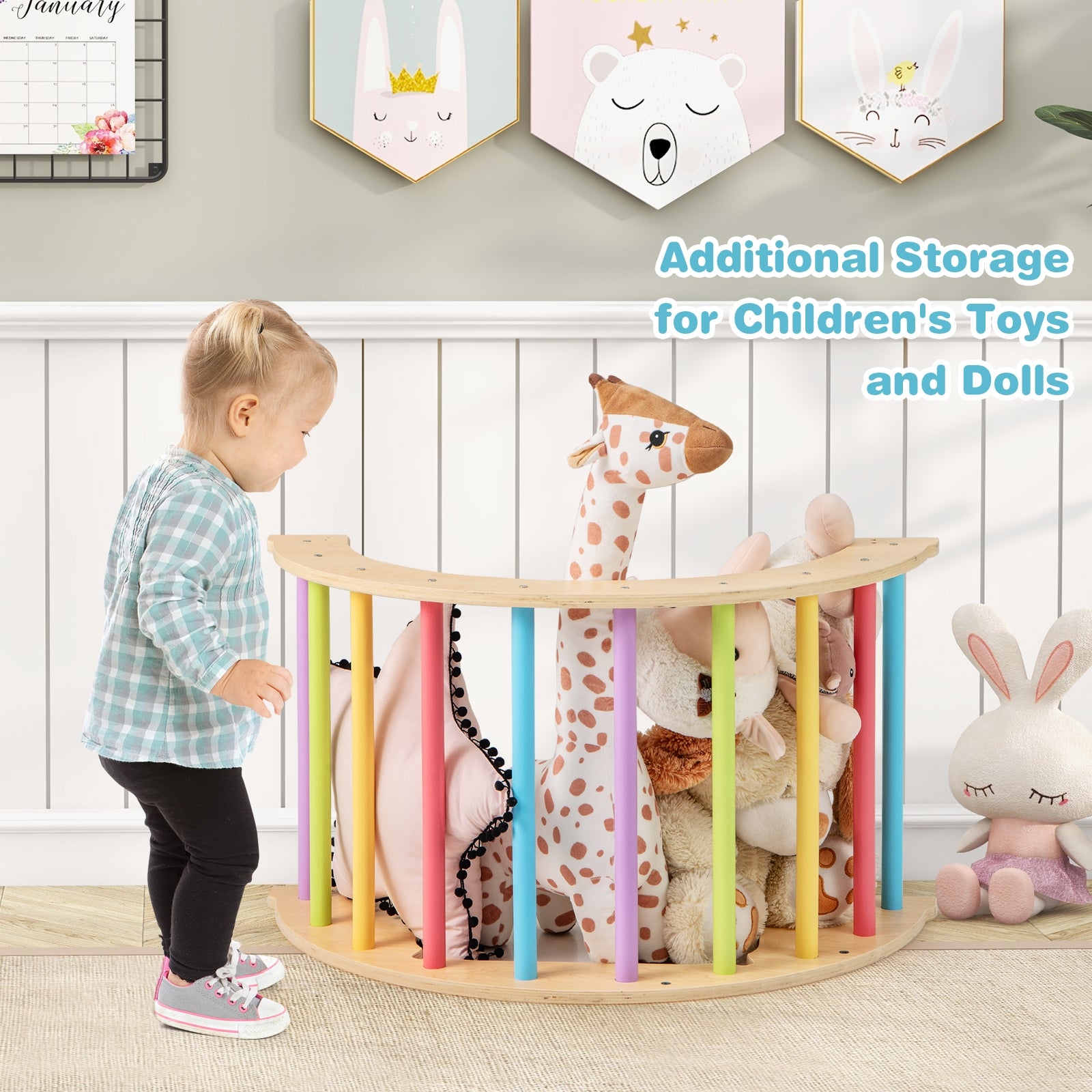 6 in 1 Kids Climbing Arch Playset wIth Removable Cushion and Stoppers, Multicolor Climbers & Slides at Gallery Canada
