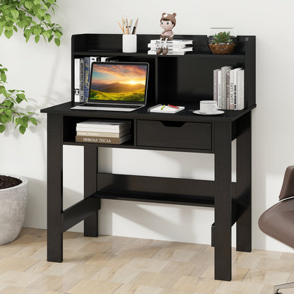 Computer Desk with Power Outlets USB Ports and Type-C, Black Computer Desks at Gallery Canada