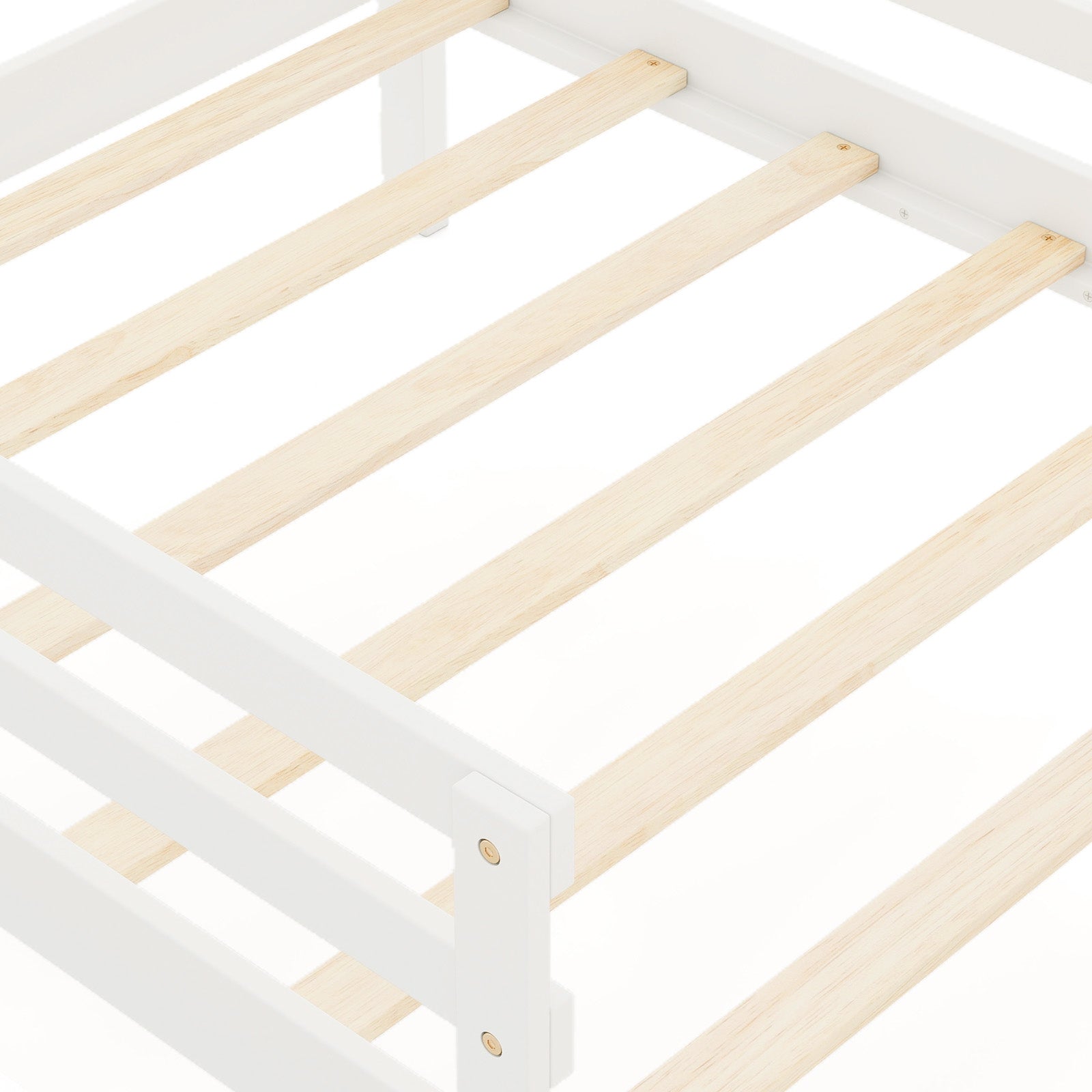 Kids Twin Size Bed with 2 Drawers Solid Wood Bed with Blackboard, White Toddler Beds at Gallery Canada