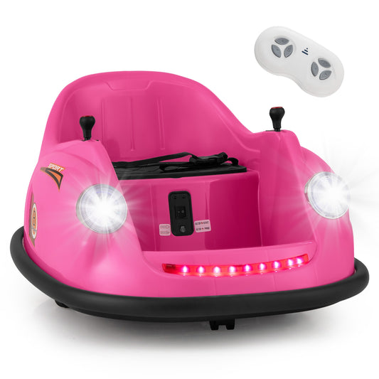 12V Electric Kids Ride on Bumper Car Battery Powered Bumping Car with Remote Control, Pink Powered Ride On Toys Pink  at Gallery Canada