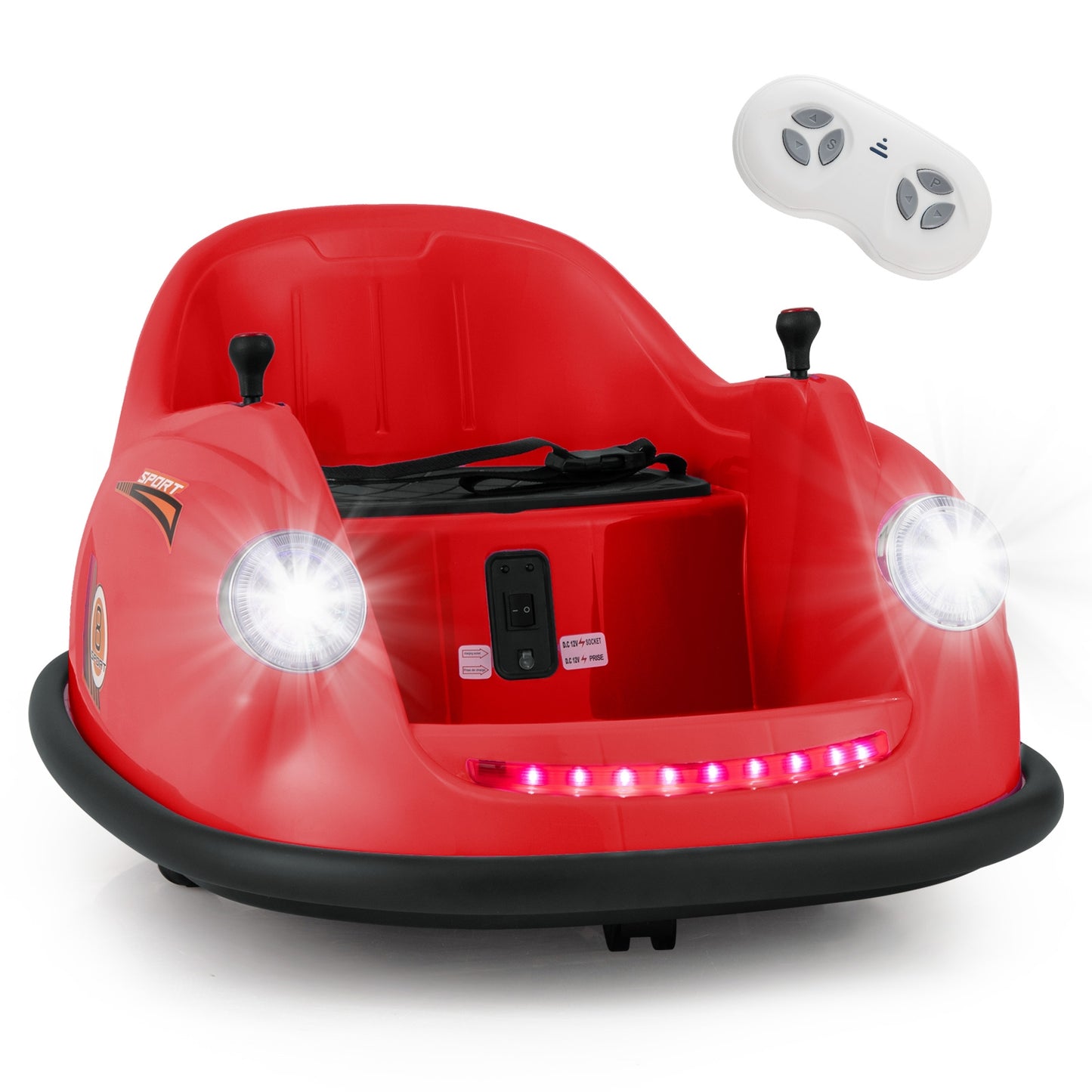 12V Electric Kids Ride on Bumper Car Battery Powered Bumping Car with Remote Control, Red Powered Ride On Toys Red  at Gallery Canada