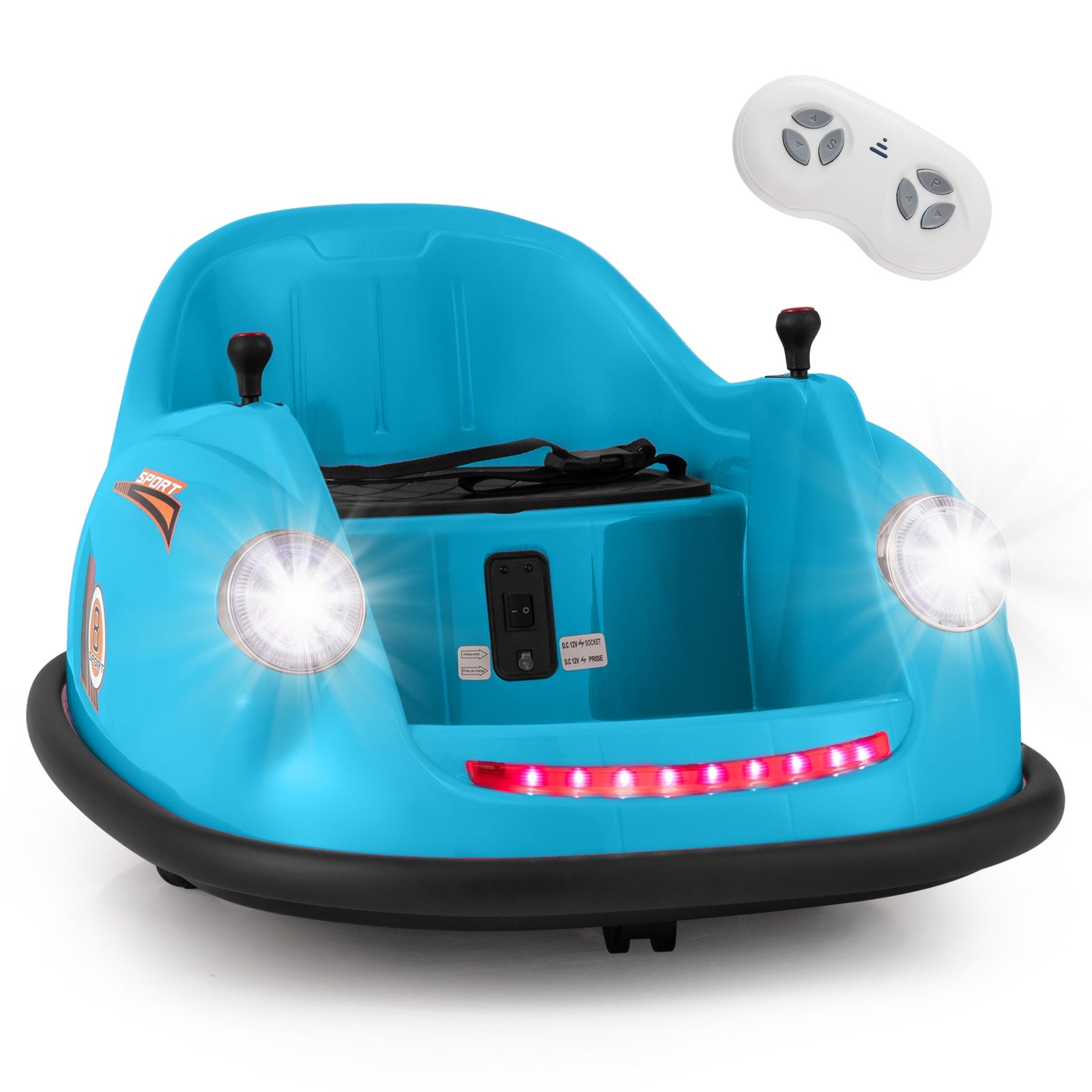 12V Electric Kids Ride on Bumper Car Battery Powered Bumping Car with Remote Control, Blue Powered Ride On Toys Blue  at Gallery Canada