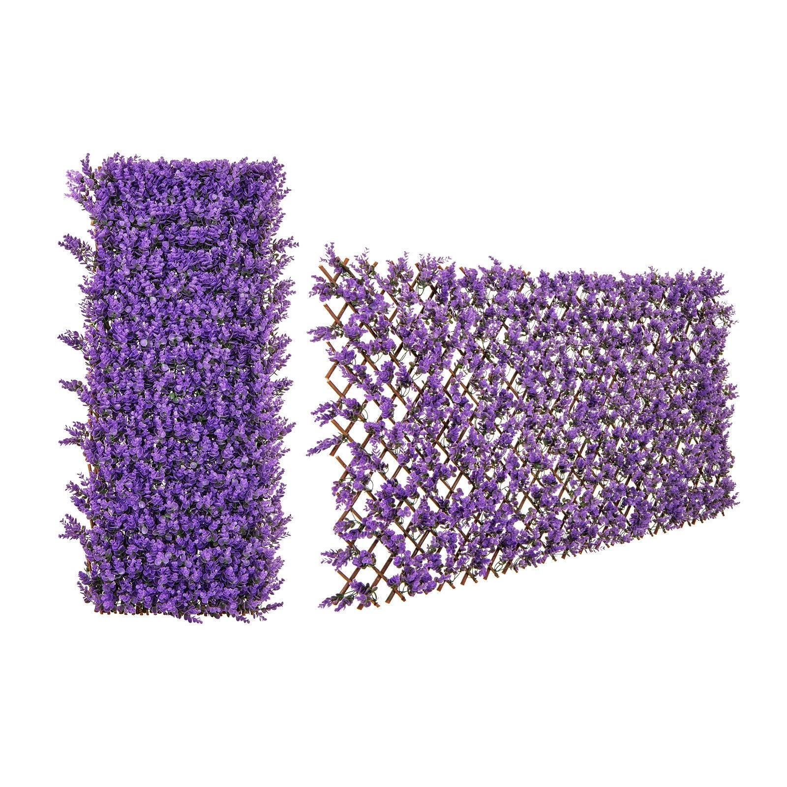 Decorative Faux Purple Eucalyptus Fencing Panel with Real Willow Frame for Balcony Patio, Purple Faux Plants Purple at Gallery Canada