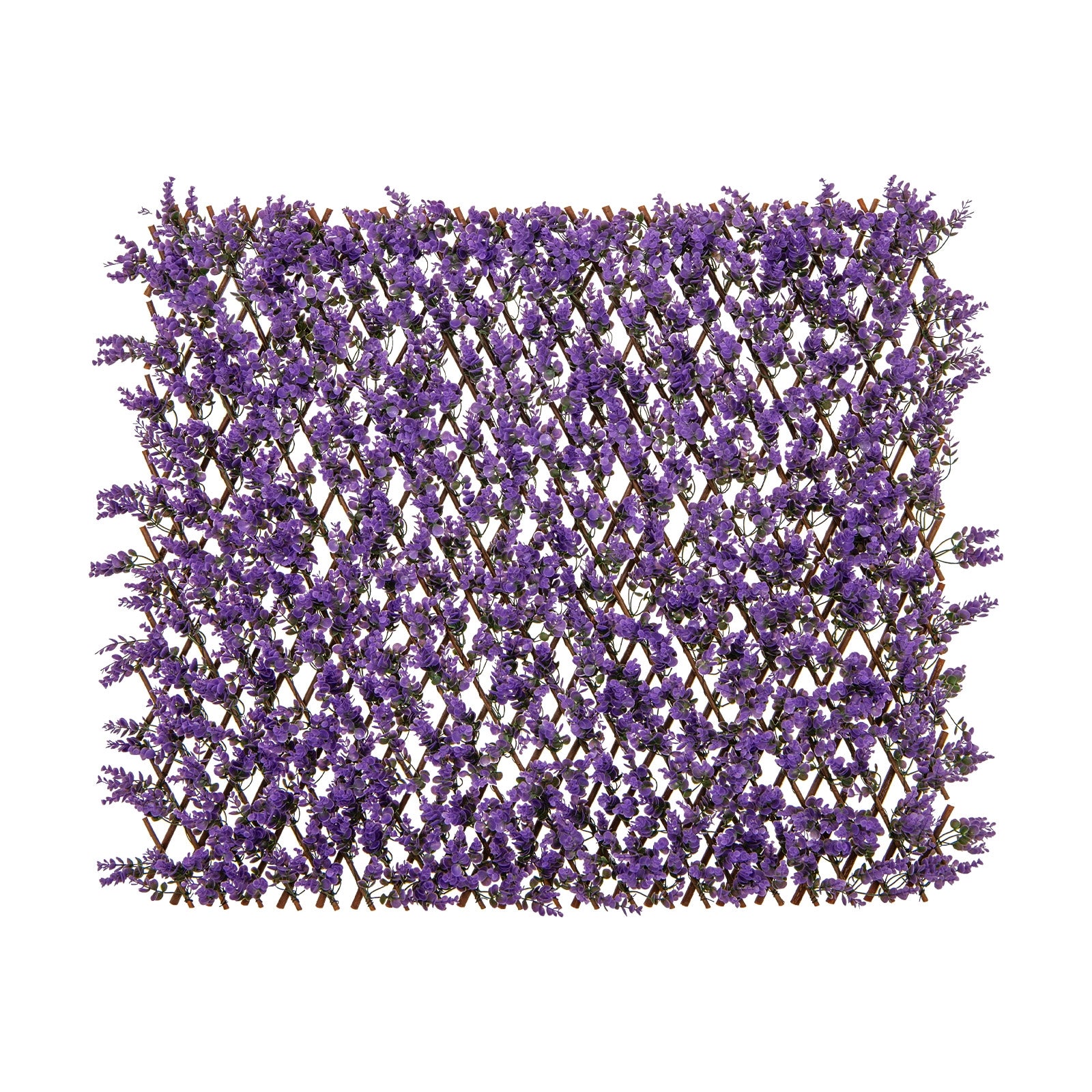 Decorative Faux Purple Eucalyptus Fencing Panel with Real Willow Frame for Balcony Patio, Purple Faux Plants at Gallery Canada