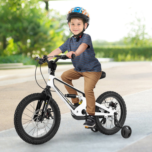 16 Inch Kids Bike Magnesium Alloy Bicycle Adjustable for Aged 4 to 7-16 inches, White Kids Bike White at Gallery Canada