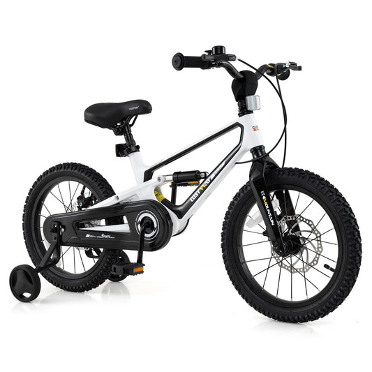 16 Inch Kids Bike Magnesium Alloy Bicycle Adjustable for Aged 4 to 7-16 inches, White Kids Bike White at Gallery Canada