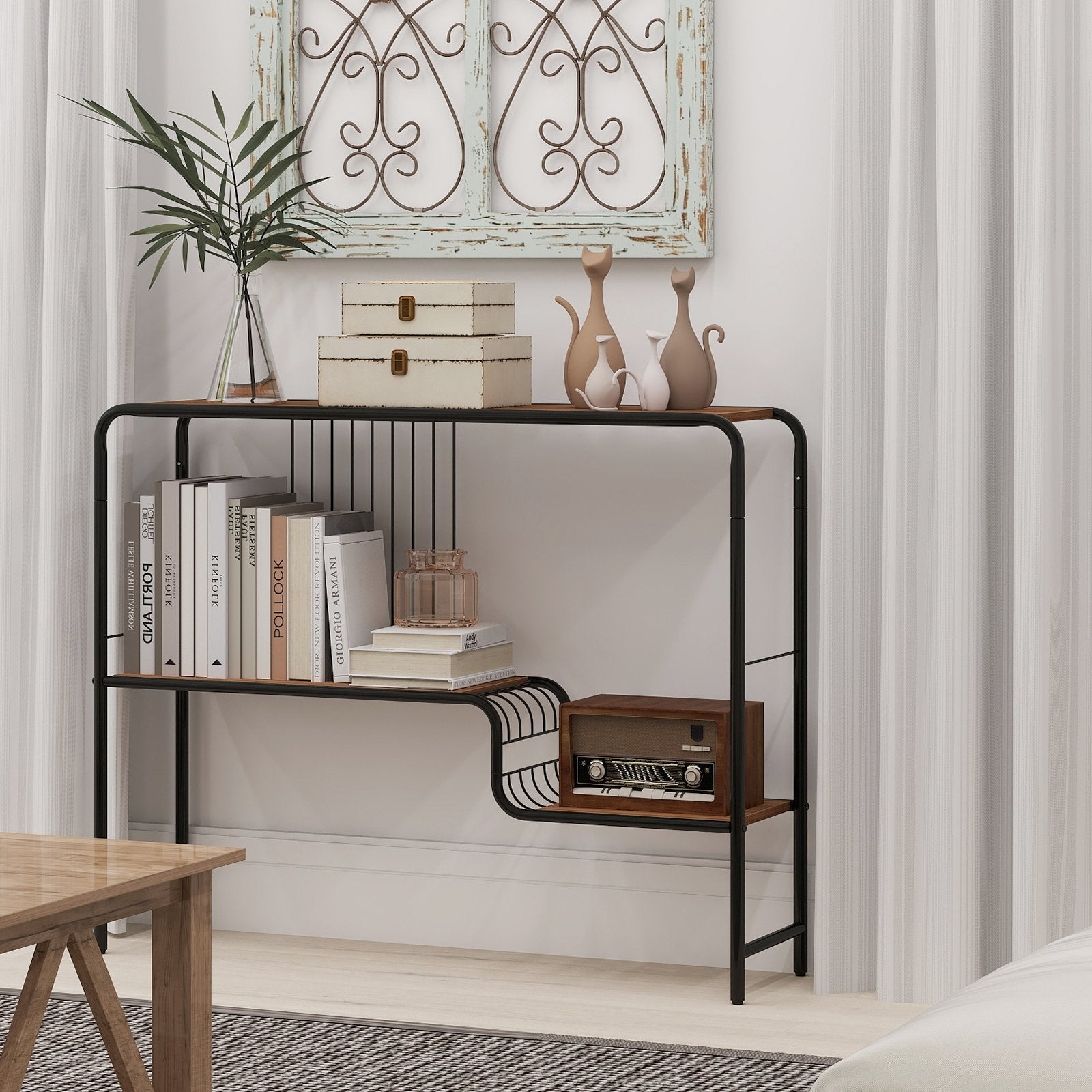 Console Table with Storage Shelf and Metal Frame for Living Room Console Tables at Gallery Canada