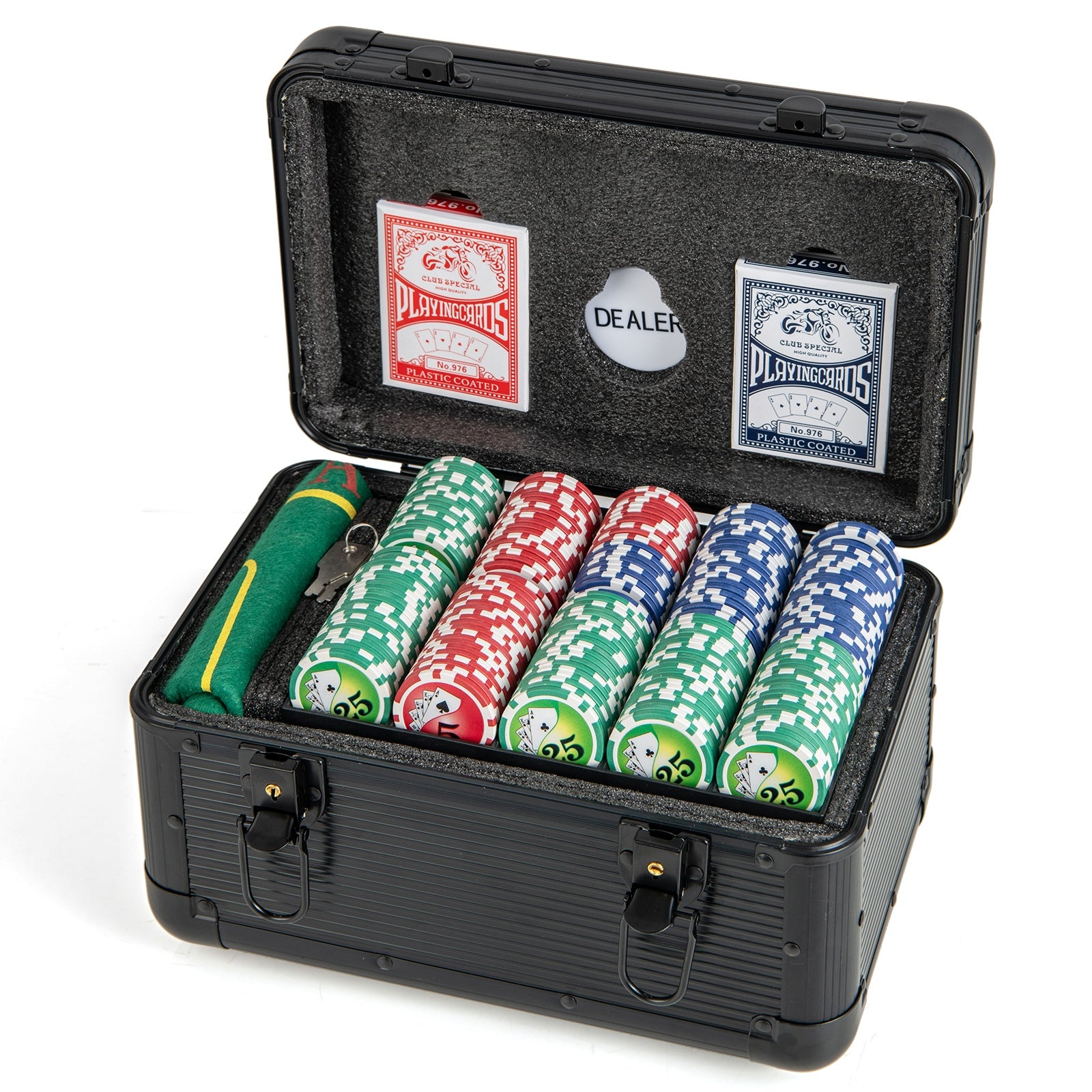 Casino Poker Chips with 600 Pieces Chips Texas Holdem Poker Chip Set, Black Game Room Black at Gallery Canada