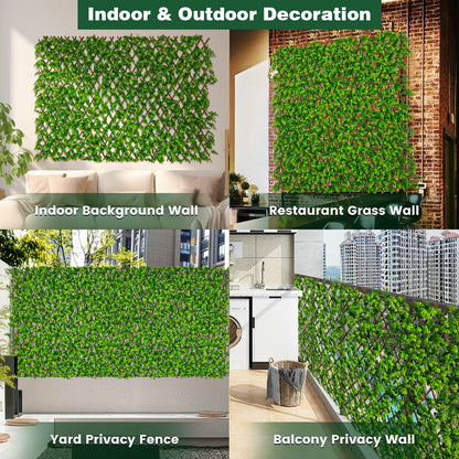 Expandable Fence Privacy Screen with Sun-Protective Artificial Hedge for Balcony Patio, Green Faux Plants   at Gallery Canada