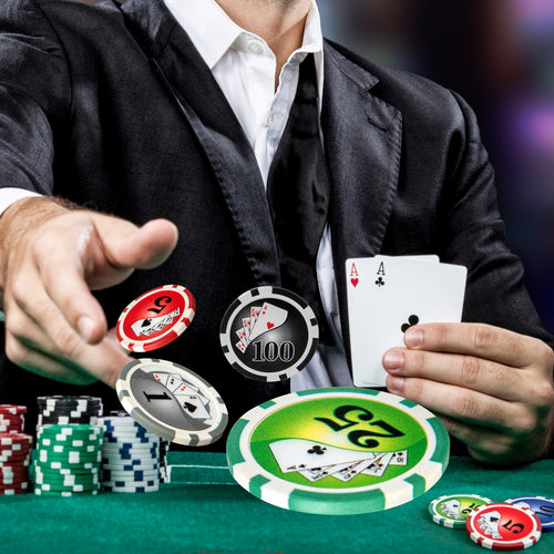 Texas Holdem Poker Chip Set with 300 Pieces Chips, Black