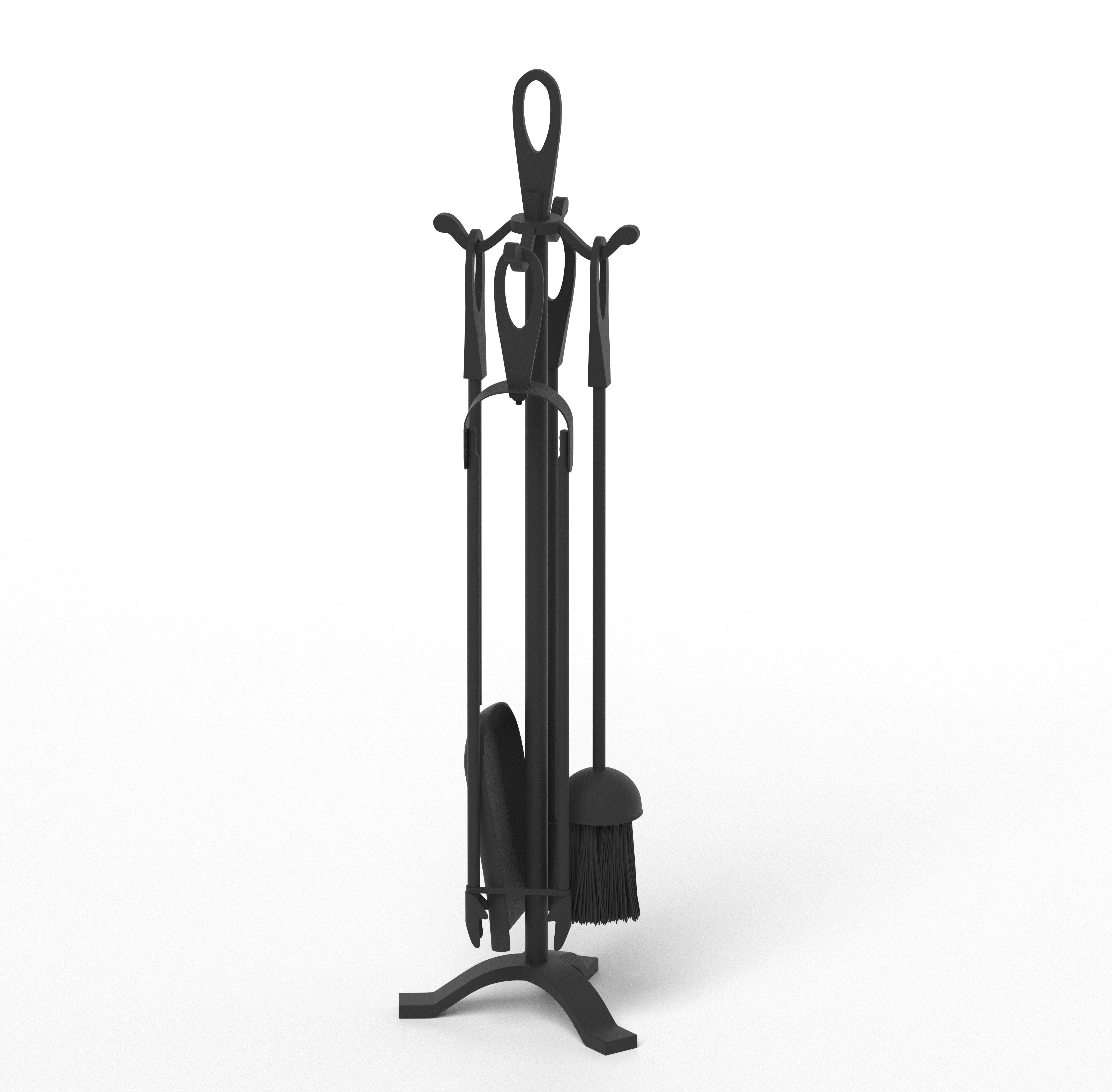 5 Pieces Fireplace Tool Set Fireplace Accessories with Poker, Black Fireplace Tools Black at Gallery Canada