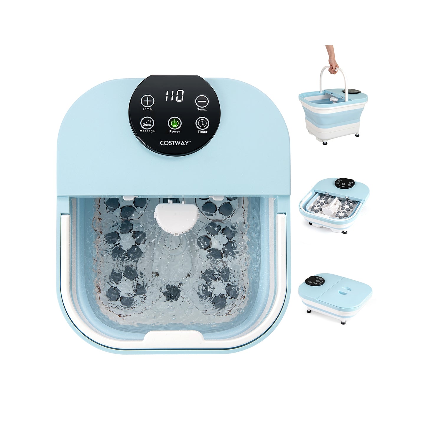 Collapsible Foot Spa Massager Foot Bath Tub with Heat Shower and Timer, Blue Foot Massager at Gallery Canada