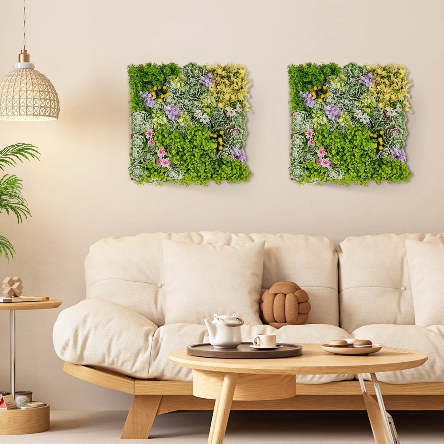 20" x 20" 3D Hanging Succulents with 10 Types of Mixed Faux Plants for Balcony Home, Green Faux Plants   at Gallery Canada