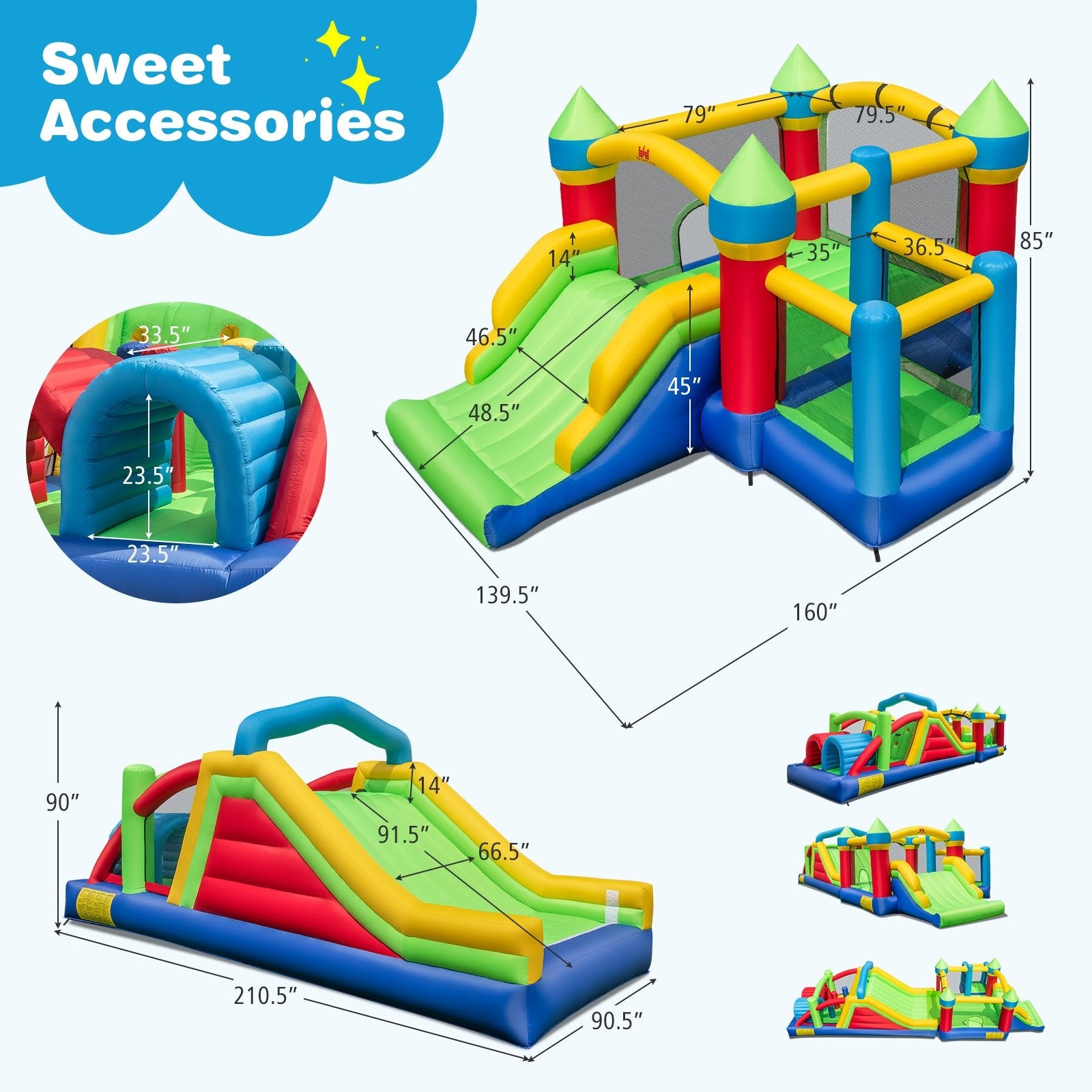 Inflatable Obstacle Course Bounce House with 680W Blower Bounce House at Gallery Canada