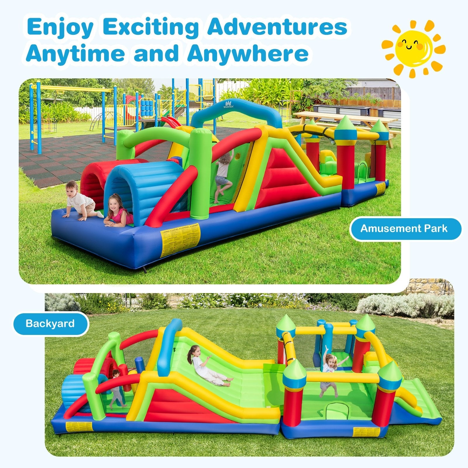 Inflatable Obstacle Course Bounce House with 680W Blower Bounce House at Gallery Canada