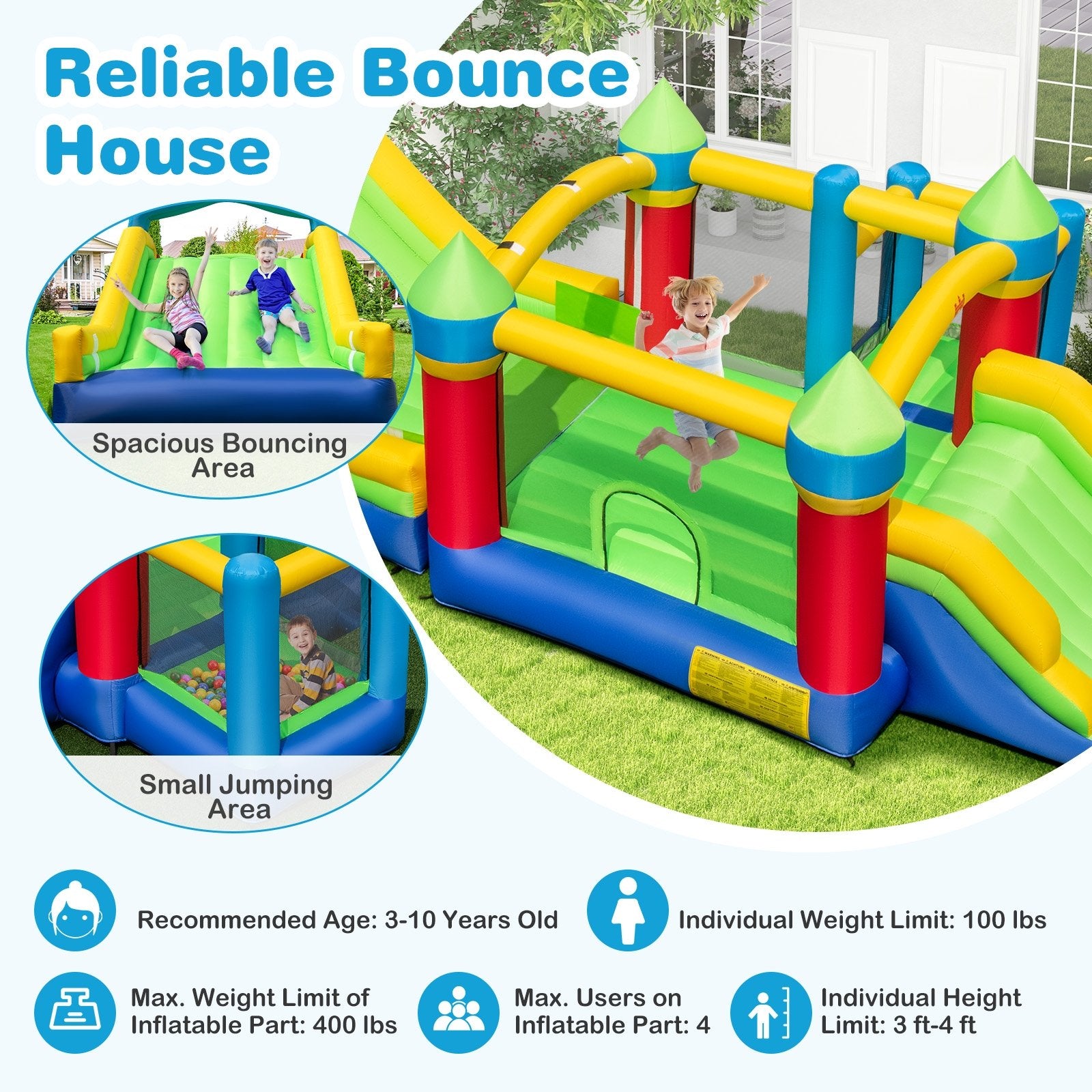 Inflatable Obstacle Course Bounce House with 680W Blower Bounce House at Gallery Canada