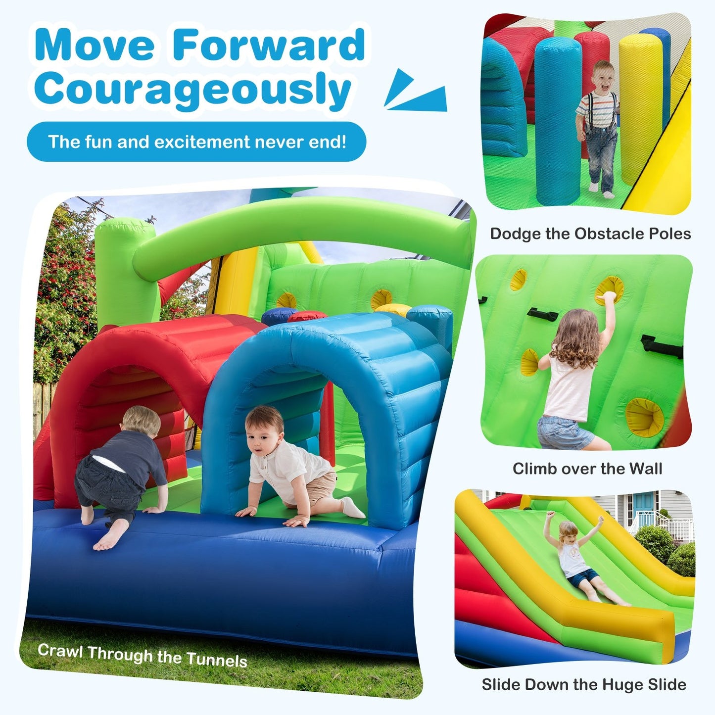 Inflatable Obstacle Course Bounce House with 680W Blower Bounce House at Gallery Canada