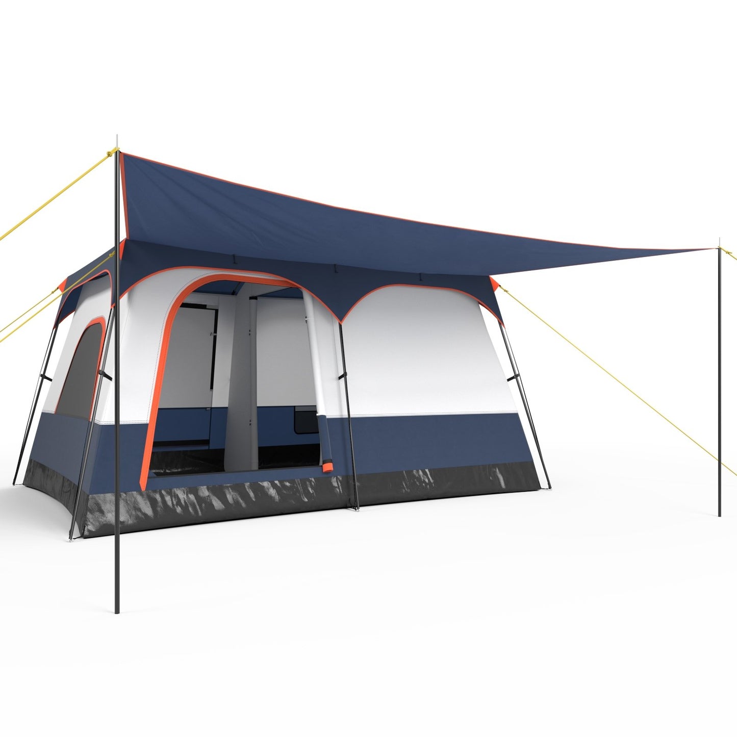 6-8 Person Camping Tent with Double Rooms and 2 Doors, Navy Tents Navy at Gallery Canada