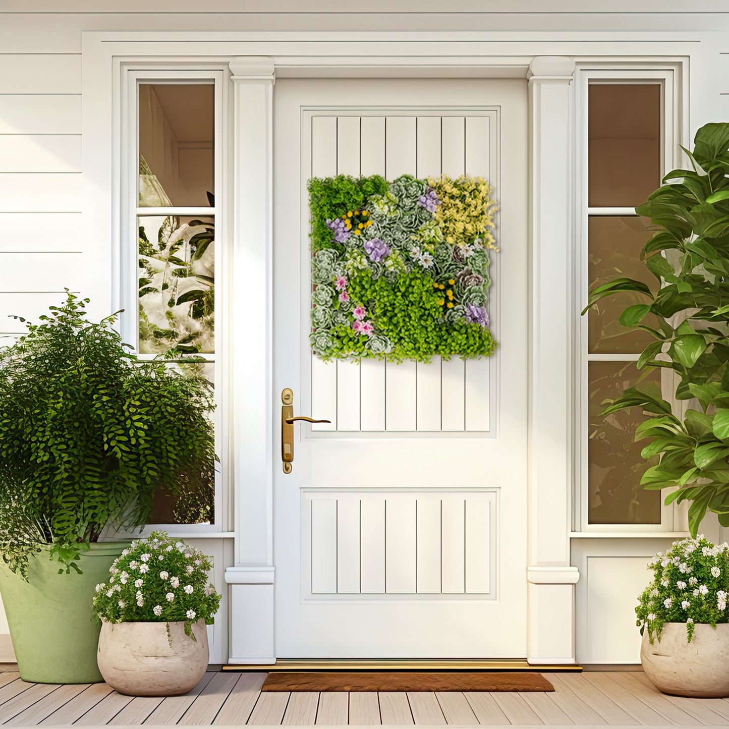 20" x 20" 3D Hanging Succulents with 10 Types of Mixed Faux Plants for Balcony Home, Green Faux Plants   at Gallery Canada