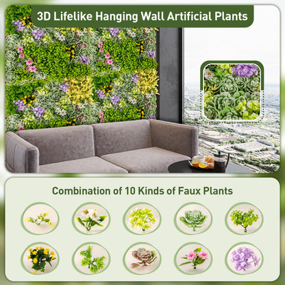 20" x 20" 3D Hanging Succulents with 10 Types of Mixed Faux Plants for Balcony Home, Green Faux Plants   at Gallery Canada