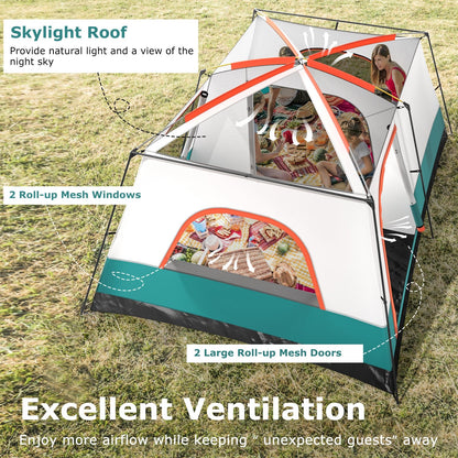 8-10 Person Camping Tent with Double Rooms and 2 Doors, Green Tents at Gallery Canada