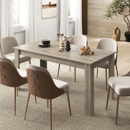 63 Inch Rectangular Modern Dining Kitchen Table, Light Gray Dining Tables   at Gallery Canada