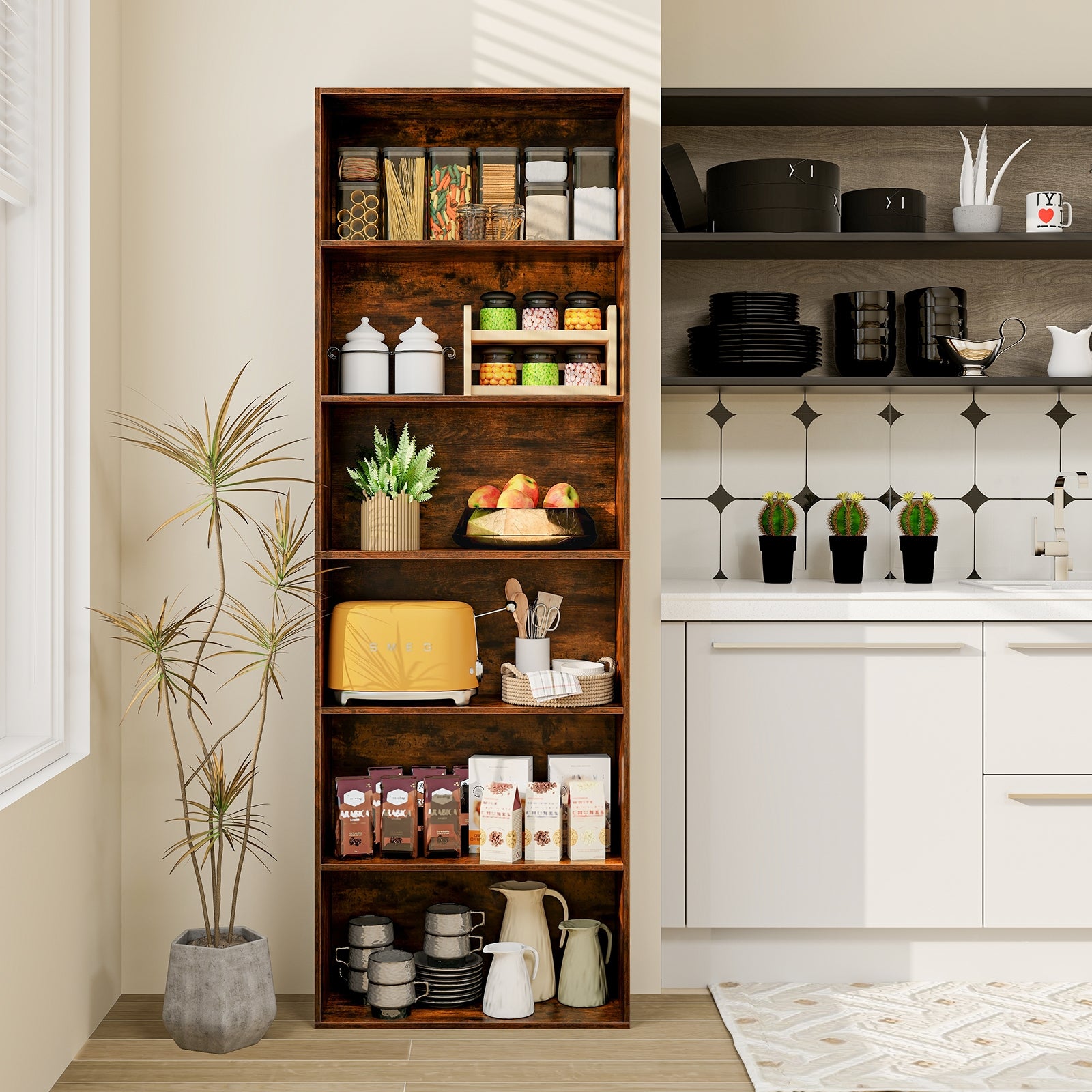 6-Tier Bookcase with 6 Open Shelves and Anti-Toppling Kits Bookcases at Gallery Canada