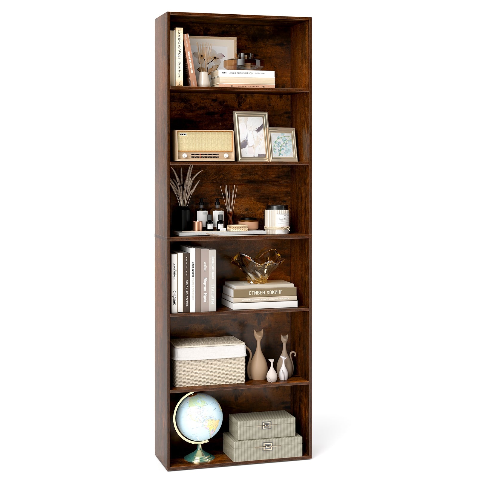 6-Tier Bookcase with 6 Open Shelves and Anti-Toppling Kits Bookcases at Gallery Canada