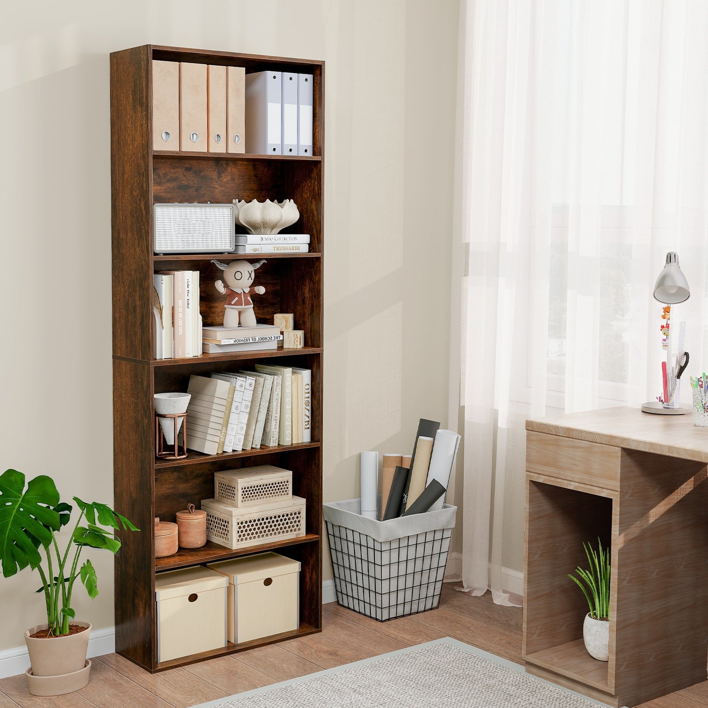 6-Tier Bookcase with 6 Open Shelves and Anti-Toppling Kits Bookcases at Gallery Canada