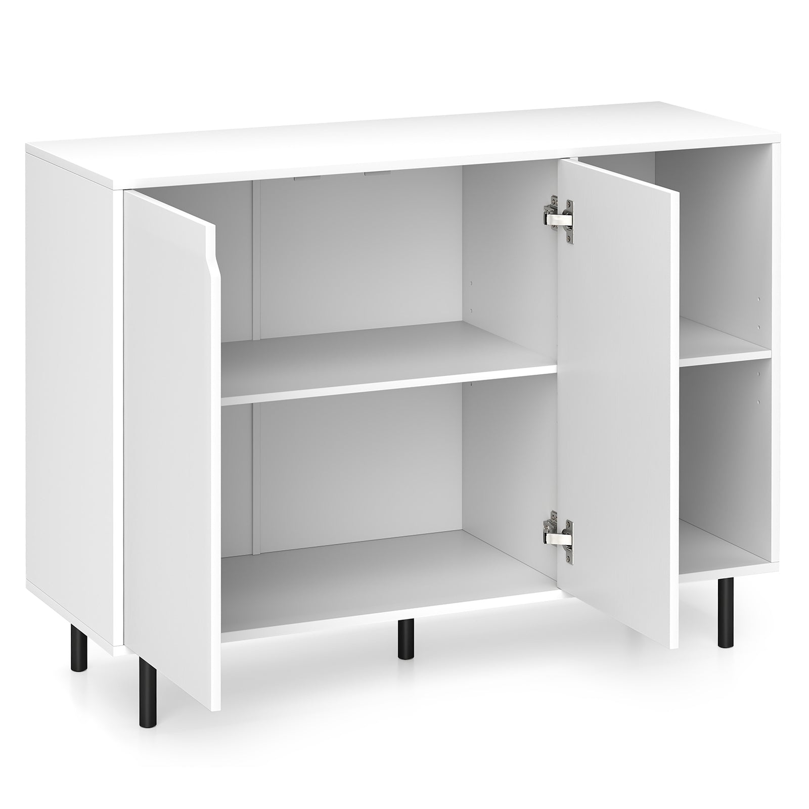 42 Inch Sideboard Buffet Cabinet Kitchen with Adjustable Shelves, White Sideboards Cabinets & Buffets at Gallery Canada