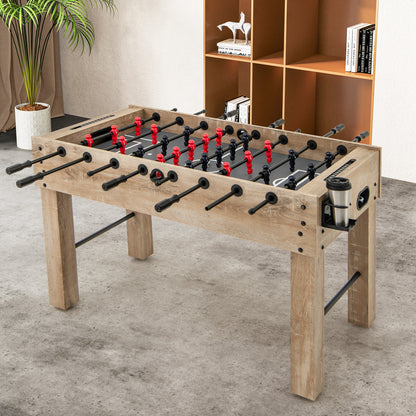 54 Inches Full Size Foosball Table with Legs 2 Balls and 2 Foldable Cup Holders for Kids Teens Adults, Natural Game Room at Gallery Canada