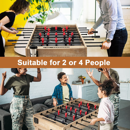 54 Inches Full Size Foosball Table with Legs 2 Balls and 2 Foldable Cup Holders for Kids Teens Adults, Natural Game Room at Gallery Canada