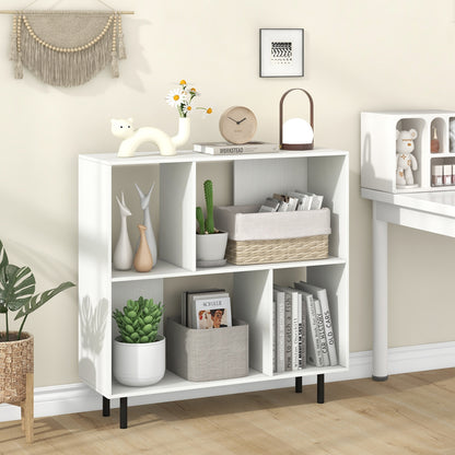 Open Shelf Bookcase with 4 Compartments, White Bookcases at Gallery Canada