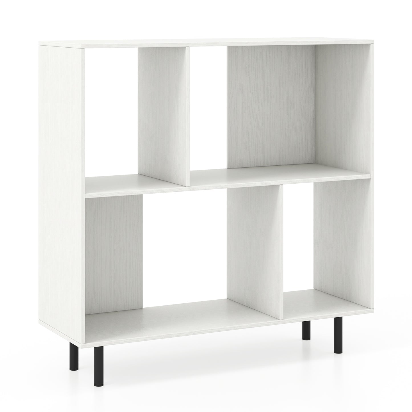 Open Shelf Bookcase with 4 Compartments, White Bookcases White at Gallery Canada